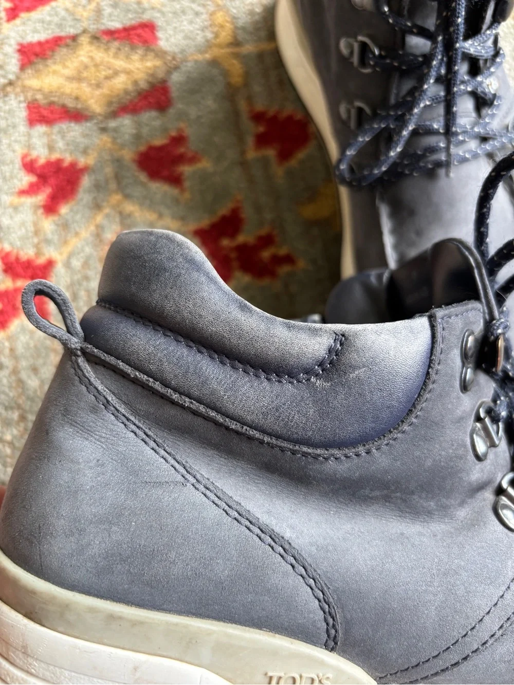 Tod’s leather sneaker boots mens 9 gray